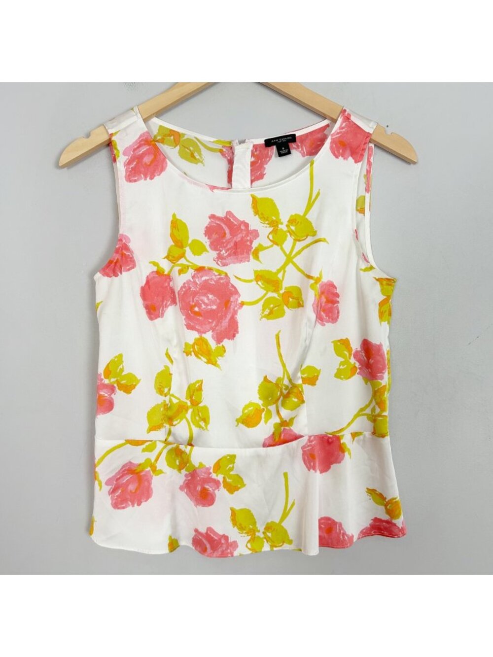 Ann Taylor‎ Floral Peplum Top Lightweight Feminine Size 4 Women's